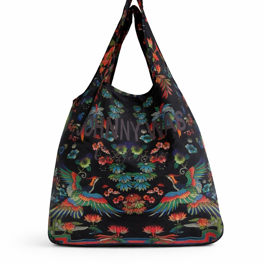 Johnny Was‎ Reusable Nylon Tote Bag Phoenix Bird Print